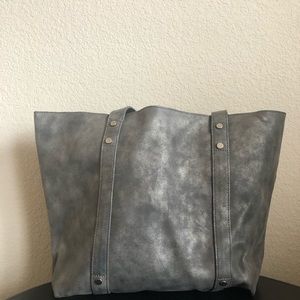 Gray suede bag